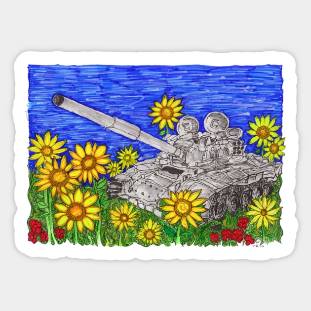 Slava Ukraini - Stop the Invasion Sticker by Christopher's Doodles